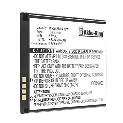 Akku-King Akku kompatibel mit Huawei E5573, E5776S-601 - ersetzt HB434666RAW - Li-Ion 1150mAh