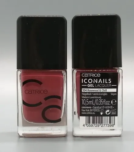 2x Catrice: ICONails GEL Lacquer/Nagellack - 104 Rosewood & Chill - 2x 10,5 ml