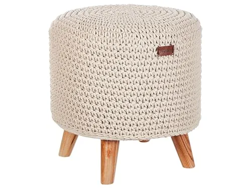 Beliani Hocker Mardan aus Baumwolle und Holz im Boho-Stil