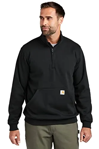 Carhartt Quarter-Zip Sweatshirt - Schwarz (Blk) - XL - Herren-Sweatshirts mit robuster Baumwollmischung für optimalen Komfort und Strapazierfähigkeit, ideal für Baustelle und Freizeit.