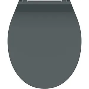 SCHÜTTE Duroplast WC-Sitz SLIM ANTHRAZIT - Weiteres Bad-Zubehör mit extra flach geformtem Design für moderne Bäder und doppelte Absenkautomatik für geräuschloses Schließen.