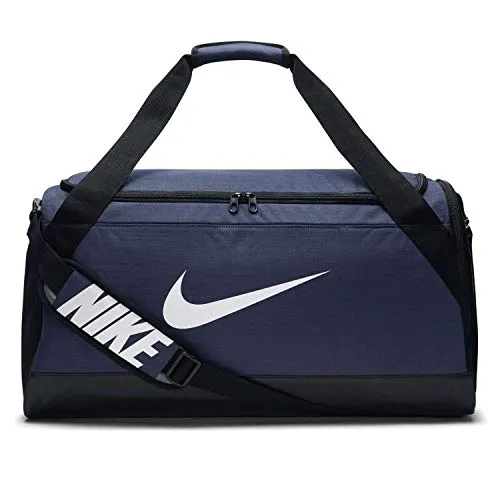 Nike Unisex Sporttasche Brasilia Duff Klassische Sporttaschen, Blau (Midnight Navy/Schwarz/Weiß), Einheitsgröße