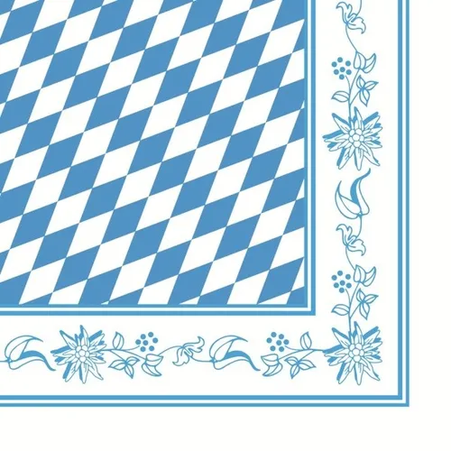 Linclass Serviette Bayern 40 x 40 cm 1/4 Falz in blau von Mank