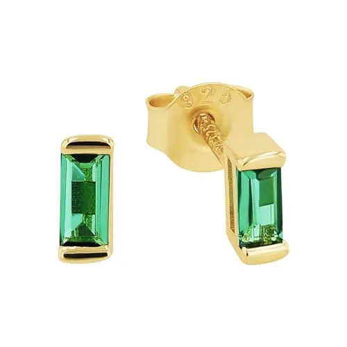 Amor Ohrstecker 925 Sterling Silber Damen Ohrschmuck, mit Zirkonia synth., 0,5 cm, Gold, Kommt in Schmuck Geschenk Box, 2034782