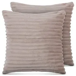 Bestlivings Dekokissen Cord-Optik (2er Pack), Sofakissen kuscheliger Bezug mit Reißverschluss - Kissen, Dekokissen braun 50 cm x 50 cm