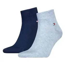 Tommy Hilfiger 2P Men Quarter Sock Blau/Hellblau Gr 47/49 Herren