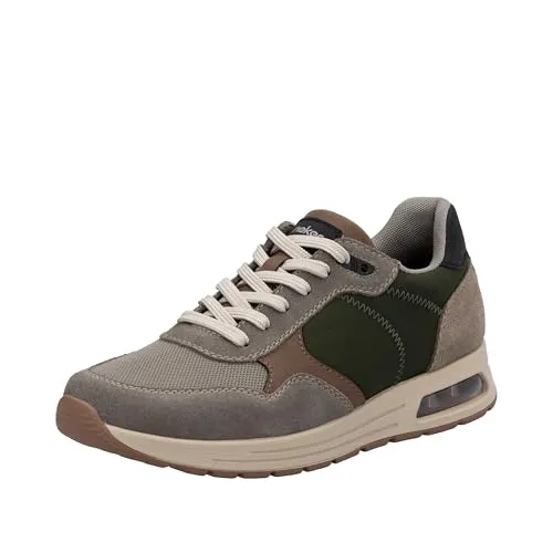 Sneaker RIEKER für Herren, Gr. 46, beige - Sportliche Sneaker aus Veloursleder und Lederimitat mit gepolstertem Schaftrand und Rieker Air Dämpfung für optimalen Tragekomfort.