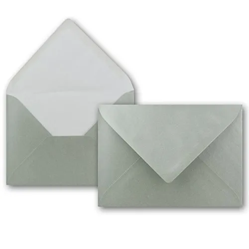 Brief-Umschläge - Silber Metallic - DIN C6-114 x 162 mm - Kuverts mit Nassklebung ohne Fenster für Gruß-Karten & Einladungen - FarbenFroh by GUSTAV NEUSER 50