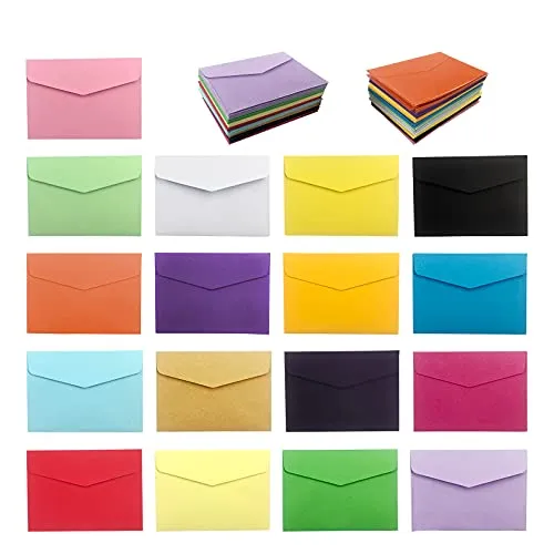 VANRA 170 Pack Mini Briefumschläge 17 Farben für Geschenkkartenumschläge, Karteikarten, Indexkarten, Visitenkartenumschläge(8.2 x 11.5cm)
