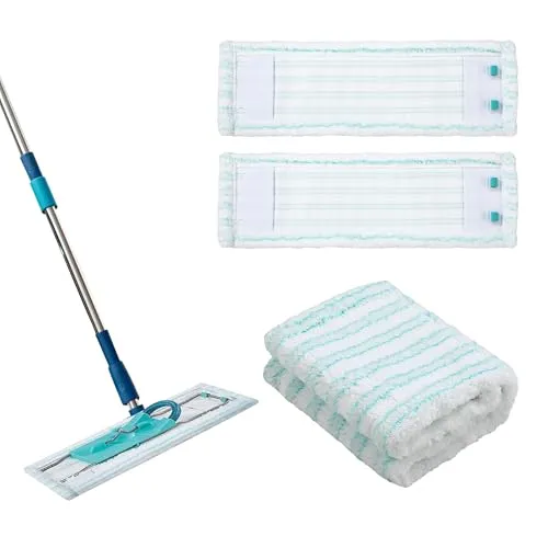 Nuangoo 3 Ersatzbezug für Leifheit Profi XL Micro Duo / Profi XL Cotton Plus,Mikrofaser Bodenwischer Ersatzbezug für Leifheit , geeignet für alle Böden, Gute Fleckentfernung,Ersatzkappen