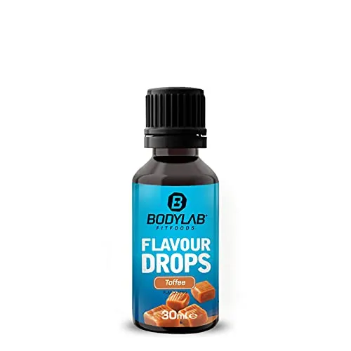 Bodylab24 Flavour Drops 30ml Toffee, Kalorienfreie, Zuckerfreie & Fettfreie Aroma-Tropfen, Flavdrops zum Süßen von Lebensmitteln, Kaffee Sirup, Geschmackstropfen ohne Künstliche Farbstoffe