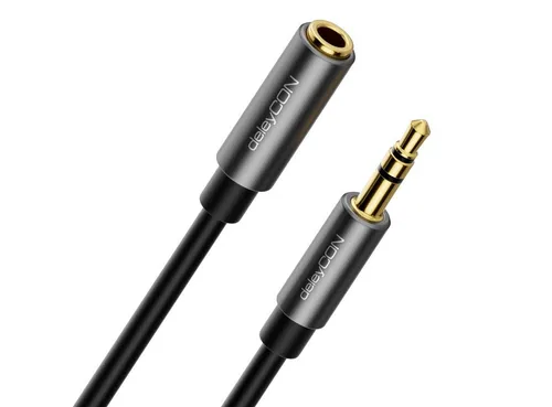 deleyCON deleyCON 5m Klinke Audio Stereo AUX Kabel Verlängerungskabel 3,5mm Audio-Kabel