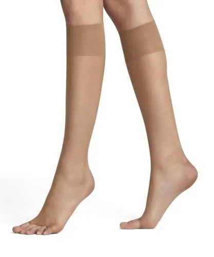 FALKE Damen Kniestrümpfe Shelina Toeless 12 DEN W Kh ultra-transparent einfarbig 1 Paar, Hautfarben Sun 4299, 39-42