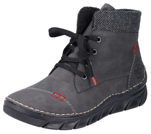 Rieker Damen Stiefelette 55031 - Warm gefüttert mit Plateau - Wanderschuhe mit wärmendem Innenfutter aus Fleece und sportlicher Plateausohle für hohen Tragekomfort und modischen Style, ideal für kalte Tage!