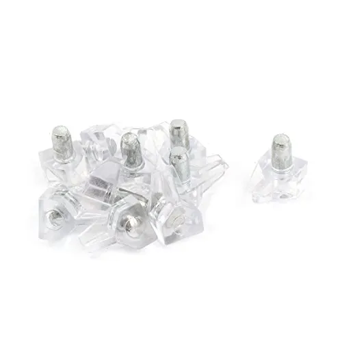 sourcing map 10 Stück Regalträger transparent Pin Regal Book Case Glasregale Peg Pin Ohrstecker 5 mm