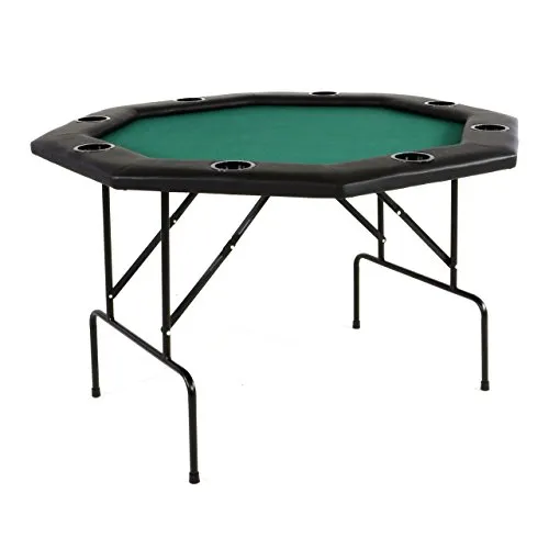 Nexos Trading Profi Casino Pokertisch klappbar 8-eckig 120 x 120 cm Höhe 76 cm, Getränkehalter Armauflagen Pokerauflage Tischauflage Klapptisch