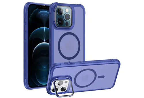 CoolGadget Handyhülle Hybrid CAM Handy Hülle für Apple iPhone 12 Pro 6,1 Zoll, Kameraschutzglas klappbar Schutzhülle Metallring für Magsafe Zubehör