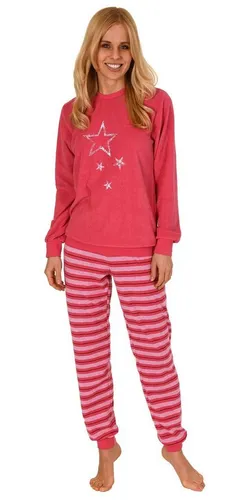 Normann Pyjama Normann Damen Frottee langarm Schlafanzug Pyjama