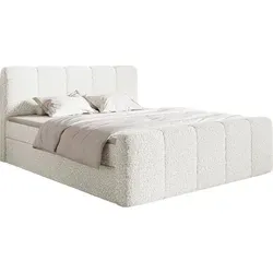 Selsey Boxbett Cloudy II, Creme, 140x200 cm - Boxspringbett mit elegantem Kopfteil und Bonell-Federkernmatratze für optimalen Schlafkomfort. Integrierte Bettkästen bieten praktischen Stauraum für eine aufgeräumte Schlafumgebung.