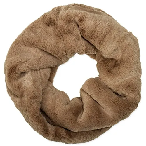 Caspar SC480 warmer eleganter Damen Winter Fell Loop Schal, Farbe:braun, Größe:One Size
