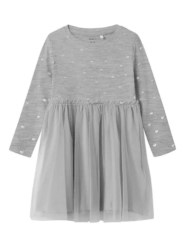 NAME IT Mädchen Nmfnadja Ls Dress Noos in grau von NAME IT