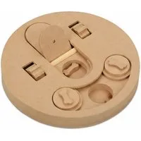 Relaxdays Intelligenzspielzeug für Hunde MDF Natur Antirutsch 4 cm x 23 cm 720 g