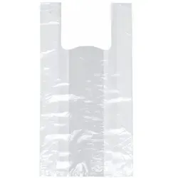 Hemdchen-Tragetaschen, HDPE 48 cm x 22 cm x 12 cm - Sonstige Verpackungen, stabile Knotenbeutel für Obst & Gemüse mit einer Tragkraft von ca. 5 kg und 8 my Stärke für extra Langlebigkeit.