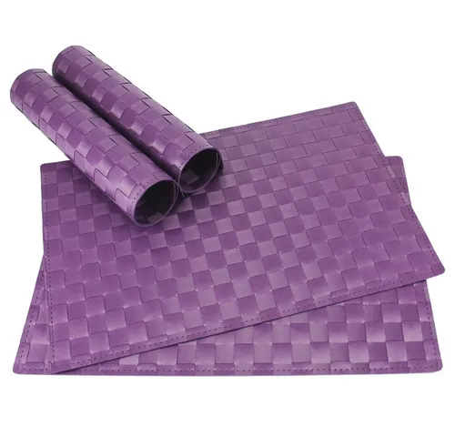 matches21 HOME & HOBBY Platzset Tischset MODERN violett lila 4er Tischunterlage als Tischdeko, (4-St), modernes Esstisch Platzdeckchen als abwaschbarer Tischuntersetzer