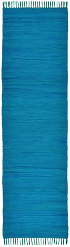 THEKO Teppich Happy Cotton Fleckerl, handgewebt - Flachgewebe-Teppich aus 100% Baumwolle, beidseitig verwendbar, pflegeleicht und ideal für stark frequentierte Bereiche.