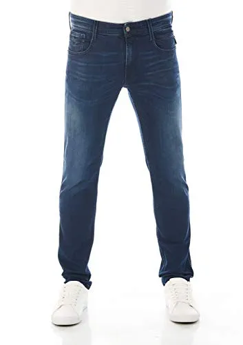 Replay Herren Jeans Anbass Slim-Fit mit Power Stretch - Bequeme Passform in Medium Blue - Jeans in Slim Fit mit Power Stretch für optimalen Komfort und perfekte Passform, ideal für lässige Outfits im Alltag.