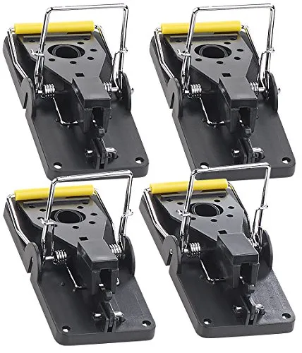 Exbuster Mausfalle: Profi-Mausefalle aus Kunststoff, hygienisch, wiederverwendbar, 4er-Set (professionelle Mausefalle, für Hausbesitzer, Klammern)