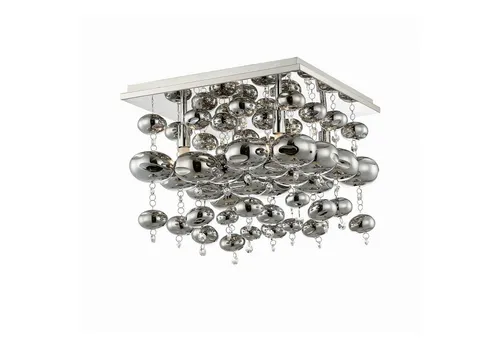 Lindby Hängeleuchte Esfera, dimmbar - Moderne Pendelleuchte mit 4 flammigen G9 Fassungen, ideal für stilvolle Beleuchtung in Wohnzimmer, Schlafzimmer oder Esszimmer. Hochwertiges Metall und Glas in chrom und rauch sorgen für ein elegantes Ambiente.