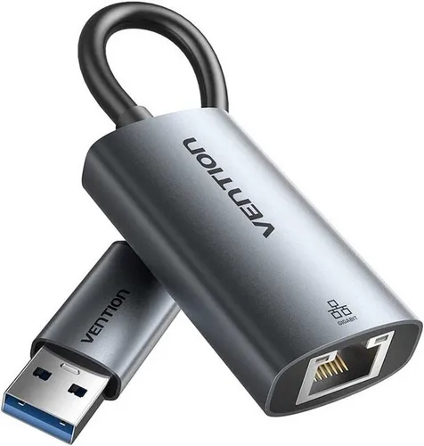 Vention USB-C + USB-A auf Gigabit-Ethernet-Adapter 0,15 m Grau Aluminiumlegierung Typ