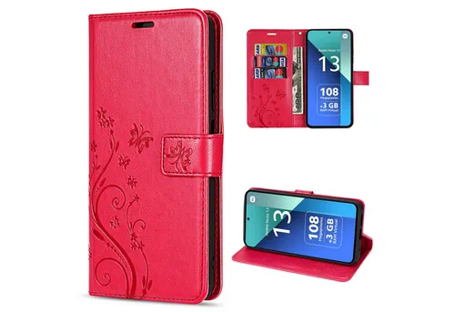 betterfon Handyhülle Handytasche für Xiaomi Redmi Note 13 4G Klapphülle, Bookstyle-Hülle: Magnetverschluss 3 Kartenfächer & Standfunktion