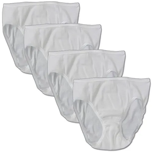 HERMKO 2130 4er Pack Mädchen Slip aus 100% Bio-Baumwolle, Farbe:weiß, Größe:128