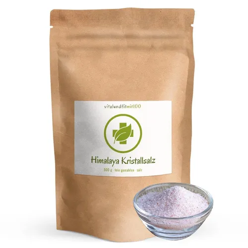Himalaya Kristallsalz fein gemahlen | 500g | absol. naturbelassen | Aus Pakistan