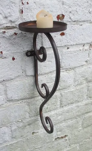 Traumschöner mediterraner Wandkerzenhalter   Eisen, rostfarben, Impressionen
