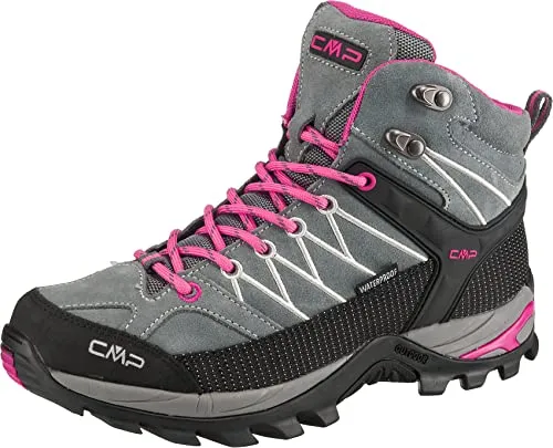 CMP Damen Rigel Mid Wmn Wp Trekking Shoes - Wasserdichte Wanderschuhe in Grey Fuchsia Ice - Wanderschuhe mit wasserdichter CLIMAPROTECT-Membran und optimalem Knöchelstützsystem für höchsten Komfort und Stabilität beim Trekking.