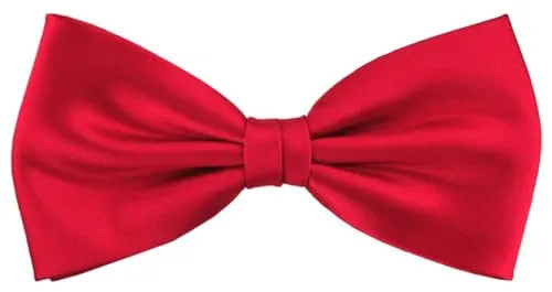 TigerTie Herren Satin Seidenfliege in verkehrsrot Uni, Fliege 100% reine Seide