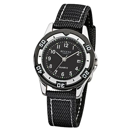 Regent Kinder-Armbanduhr schwarz Analog F-317 von Regent