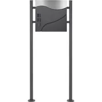 ecd-Germany Standbriefkasten aus Edelstahl - Eleganter Briefkasten mit Ständer in Silber oder Anthrazit, aus robustem Edelstahl für langlebige Nutzung. Ideal für Ihr Zuhause!
