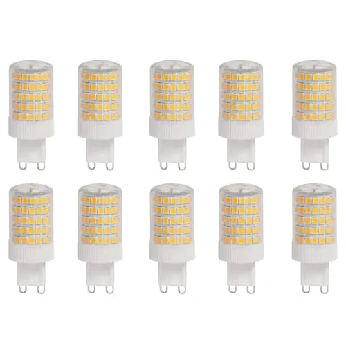 WULUN G9 LED Lampe 10W, 1000LM, Warmweiß 3000K, Ersatz 50W-100W Halogenlampe, G9 Sockel, Kein Flackern, Nicht Dimmbar, für Kronleuchter, Deckenleuchten, Wandleuchten, AC 220-240V, 10er Pack