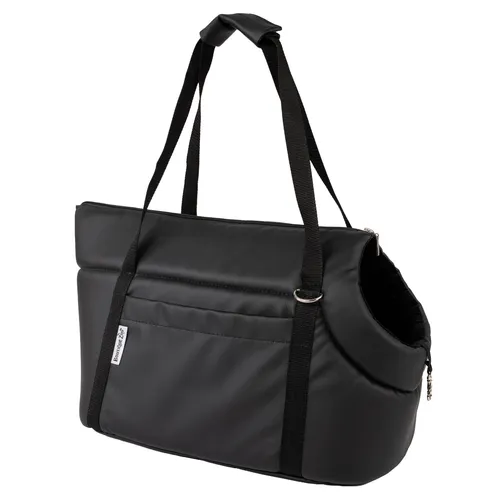 Transporttasche für Hunde & Katzen – Schultertasche bis 5 kg, Kunstleder, herausnehmbare Einlage, Reißverschluss – Größe S