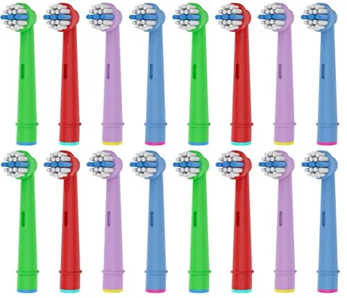 Stücke Kids Aufsteckbürsten kompatibel mit Oral b Kinder elektrische Zahnbürste, Extra Weiche Borsten für Sensitive Zahnfleisch, kleine Zahnbürstenköpfe 16