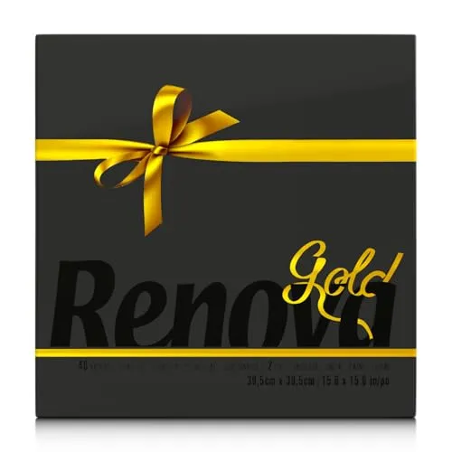Renova Schwarze Papierservietten, 40 Servietten, groß, 2-lagig.