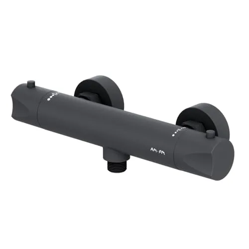 AM.PM Duschthermostat Brausethermostat Schwarz - Bad- & Duscharmaturen mit Sicherheitssperre bei 38 °C für optimalen Schutz vor Verbrühungen und konstantem Temperaturfluss, ideal für jedes Zuhause.