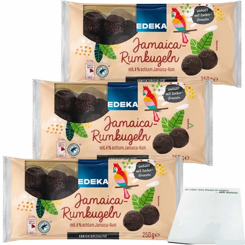 Produktbild Edeka Jamaica-Rumkugeln mit 4 % Jamaica-Rum ohne Aromen 3x250g Packung usy Block