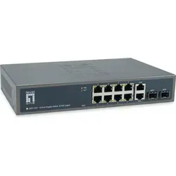 LevelOne GEP-1221, Unmanaged, Gigabit Ethernet (10/100/1000), Power over Ethernet (PoE), Rack-Einbau - Schwarz