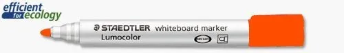 Staedtler Lumocolor 351 Whiteboard-Marker Rundspitze und Keilspitze, verscheidene Farben zur Auswahl (Rundspitze orange, 6)