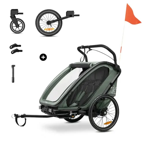 Hauck Fahrradanhänger Buggy Bike N Walk Duo Dark Green